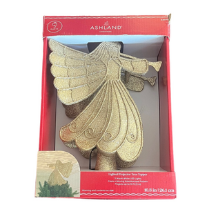 Ashland Glittering Gold Angel Lighted Projector Christmas Tree Topper